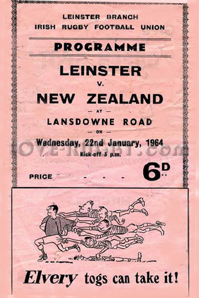 1964 Leinster v New Zealand  Rugby Programme